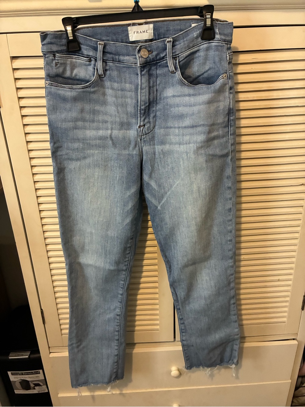 Frame Le High Straight Denim Light Wash Ankle Jeans